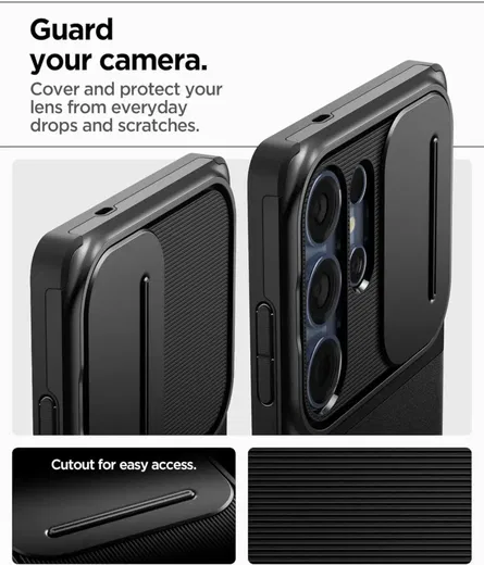 Spigen Optik Armor Samsung Galaxy S25 Ultra Hoesje Camera Slider Zwart afbeelding 5