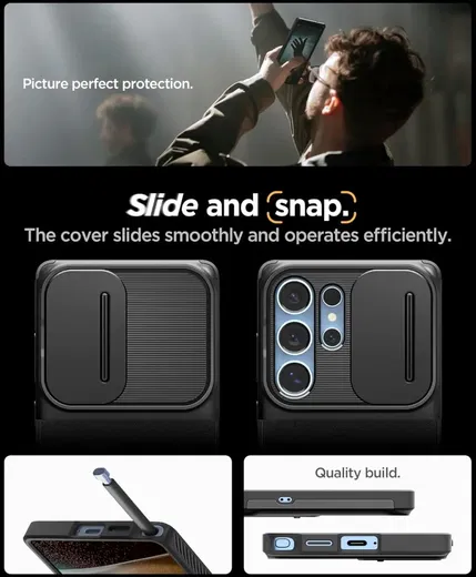 Spigen Optik Armor Samsung Galaxy S25 Ultra Hoesje Camera Slider Zwart afbeelding 7