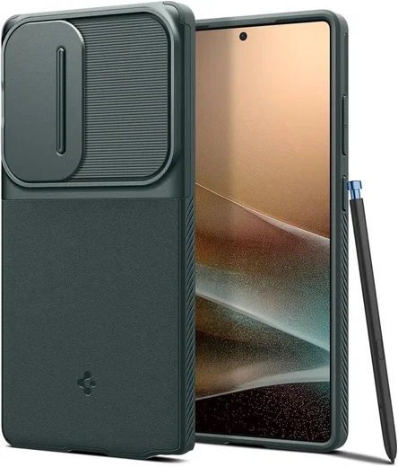 Spigen Optik Armor Samsung Galaxy S25 Ultra Hoesje Camera Slider Groen afbeelding 1