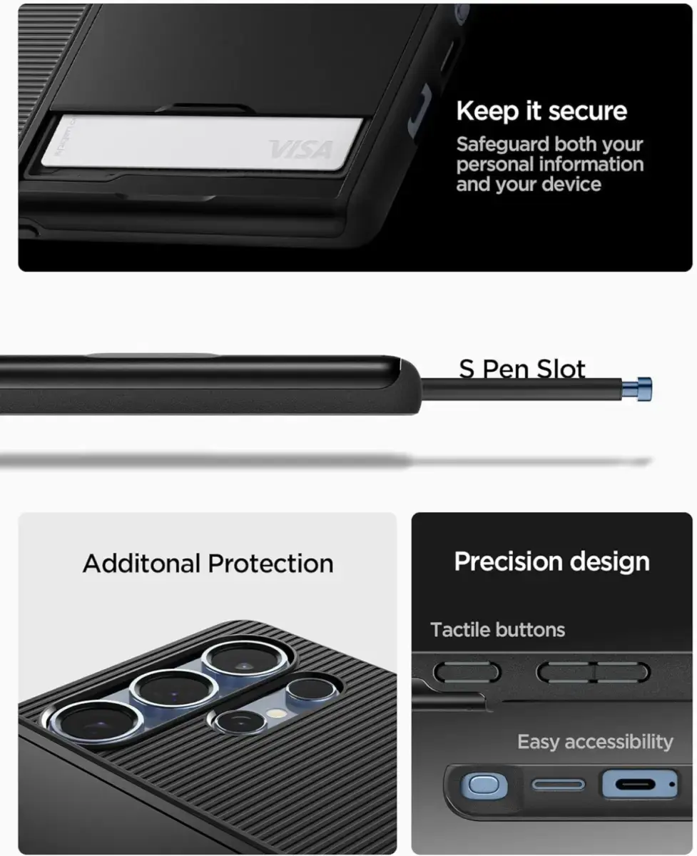 Spigen Slim Armor CS Samsung Galaxy S25 Ultra Hoesje Back Cover Zwart afbeelding 7