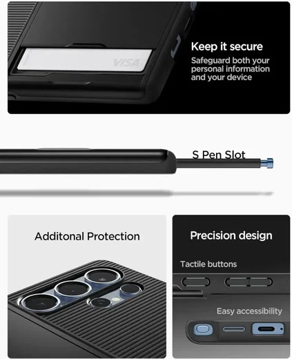 Spigen Slim Armor CS Samsung Galaxy S25 Ultra Hoesje Back Cover Zwart afbeelding 7