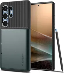 Spigen Slim Armor CS Samsung Galaxy S25 Ultra Hoesje Back Cover Groen afbeelding
