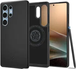 Spigen Thin Fit MagFit Samsung Galaxy S25 Hoesje Dun Back Cover Zwart afbeelding