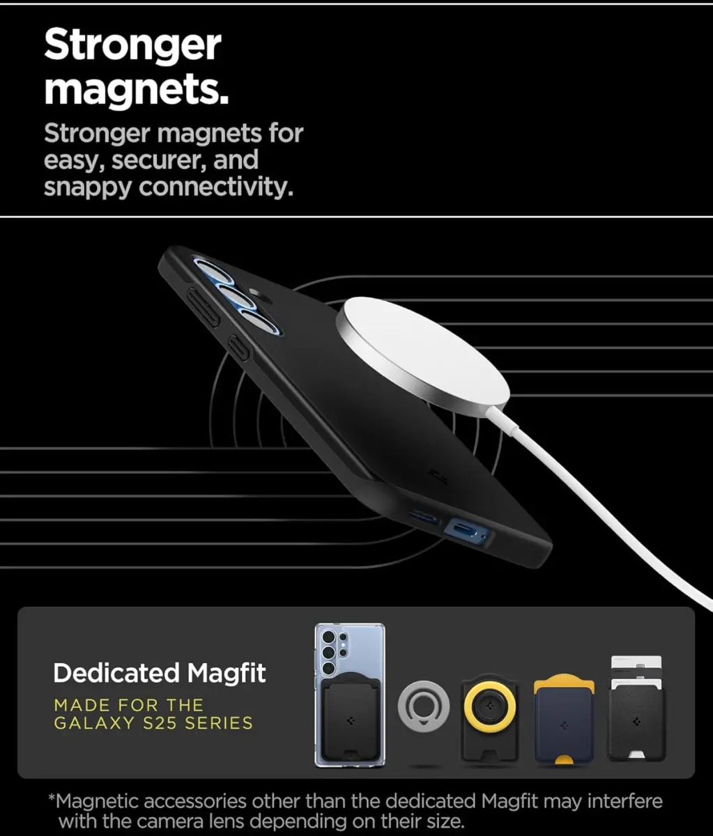 Spigen Thin Fit MagFit Samsung Galaxy S25 Hoesje Dun Back Cover Zwart afbeelding 3