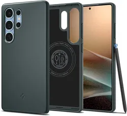 Spigen Thin Fit MagFit Samsung Galaxy S25 Ultra Hoesje Dun Groen afbeelding