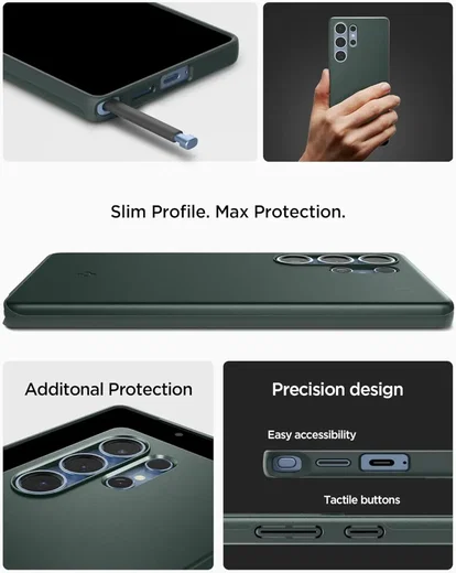 Spigen Thin Fit MagFit Samsung Galaxy S25 Ultra Hoesje Dun Groen afbeelding 6