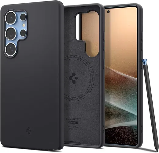 Spigen Silicone Fit MagFit Samsung Galaxy S25 Ultra Hoesje Back Cover Zwart afbeelding 1