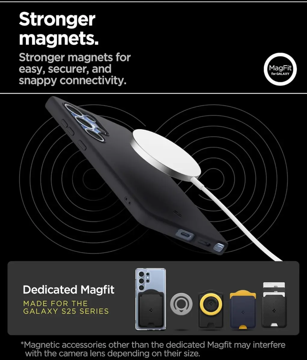 Spigen Silicone Fit MagFit Samsung Galaxy S25 Ultra Hoesje Back Cover Zwart afbeelding 6