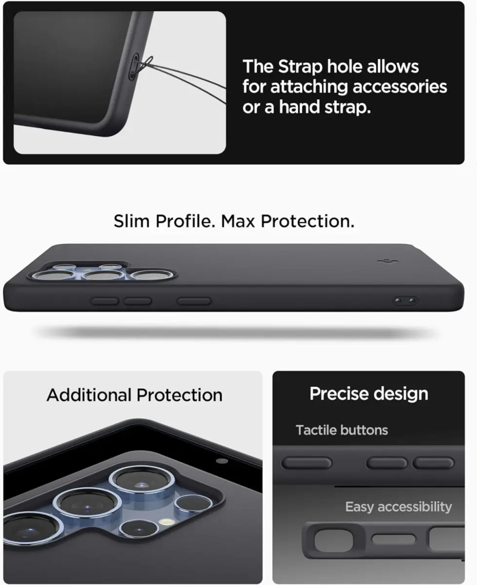 Spigen Silicone Fit MagFit Samsung Galaxy S25 Ultra Hoesje Back Cover Zwart afbeelding 7