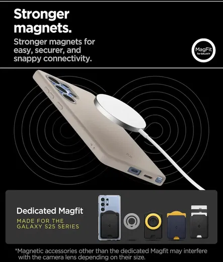 Spigen Silicone Fit MagFit Samsung Galaxy S25 Ultra Hoesje Back Cover Titanium afbeelding 6