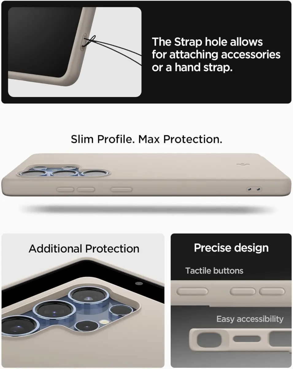 Spigen Silicone Fit MagFit Samsung Galaxy S25 Ultra Hoesje Back Cover Titanium afbeelding 7
