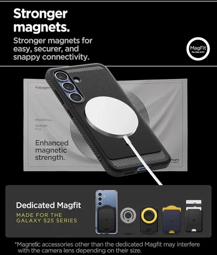 Spigen Rugged Armor MagFit Samsung Galaxy S25 Hoesje Matte Zwart afbeelding 4