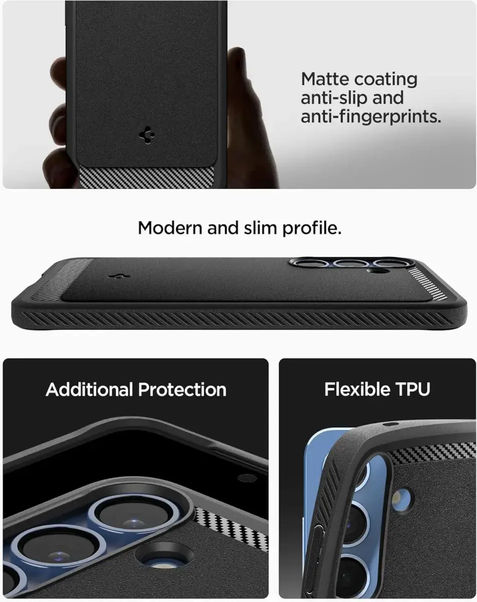 Spigen Rugged Armor MagFit Samsung Galaxy S25 Hoesje Matte Zwart afbeelding 6
