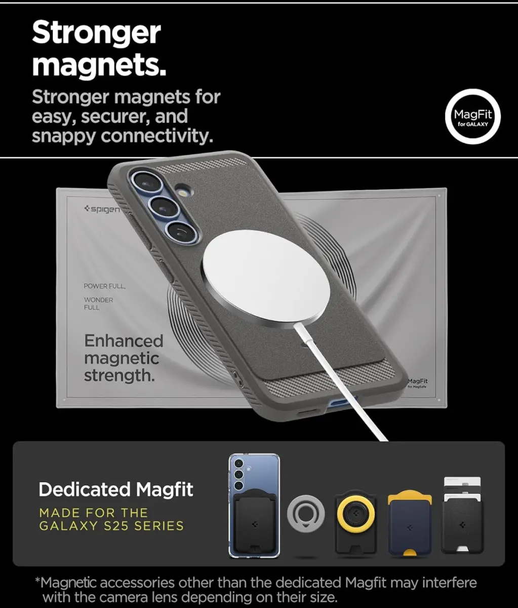 Spigen Rugged Armor MagFit Samsung Galaxy S25 Hoesje Marmer Grijs afbeelding 4