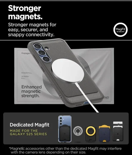 Spigen Rugged Armor MagFit Samsung Galaxy S25 Hoesje Marmer Grijs afbeelding 4