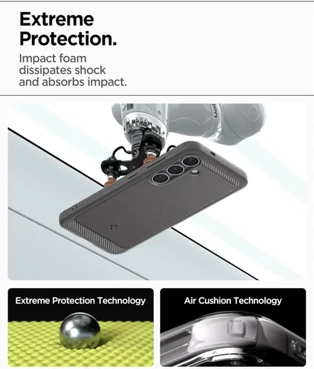 Spigen Rugged Armor MagFit Samsung Galaxy S25 Hoesje Marmer Grijs afbeelding 5