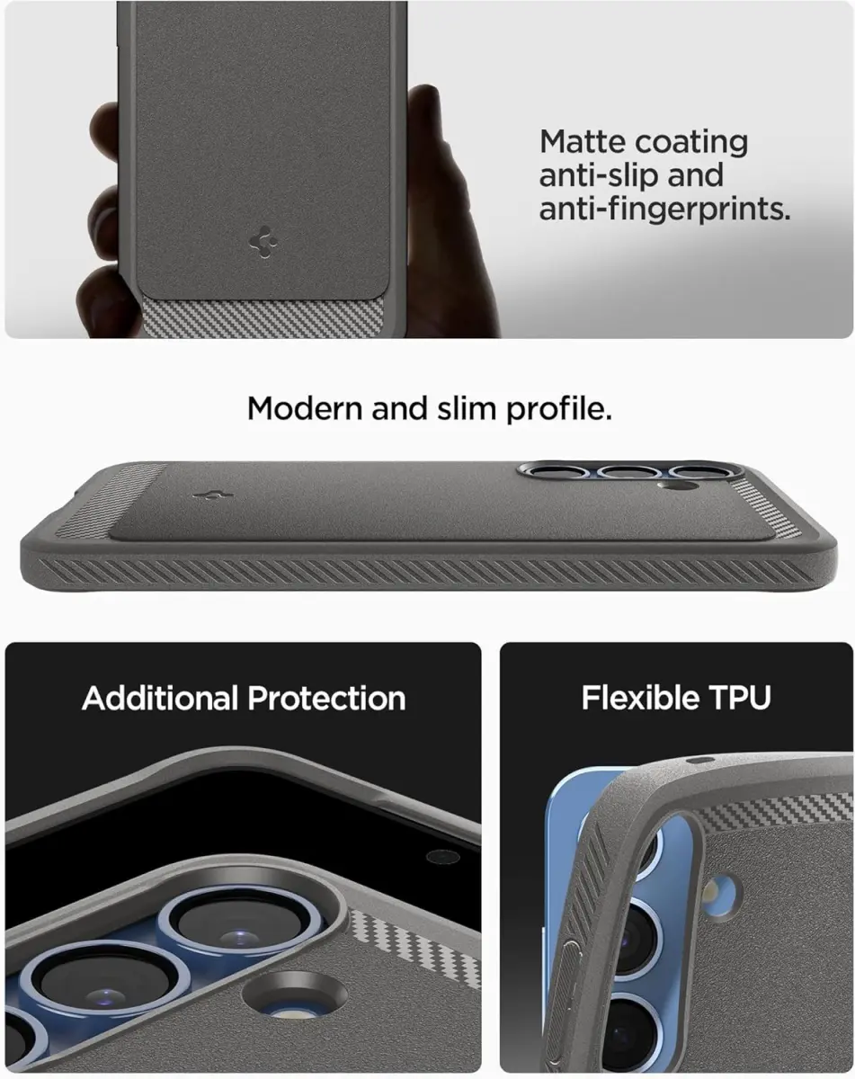 Spigen Rugged Armor MagFit Samsung Galaxy S25 Hoesje Marmer Grijs afbeelding 7