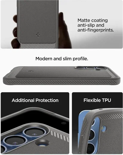 Spigen Rugged Armor MagFit Samsung Galaxy S25 Hoesje Marmer Grijs afbeelding 7