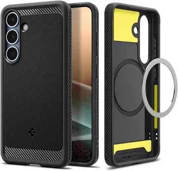 Spigen Rugged Armor MagFit Samsung Galaxy S25 Plus Hoesje Matte Zwart