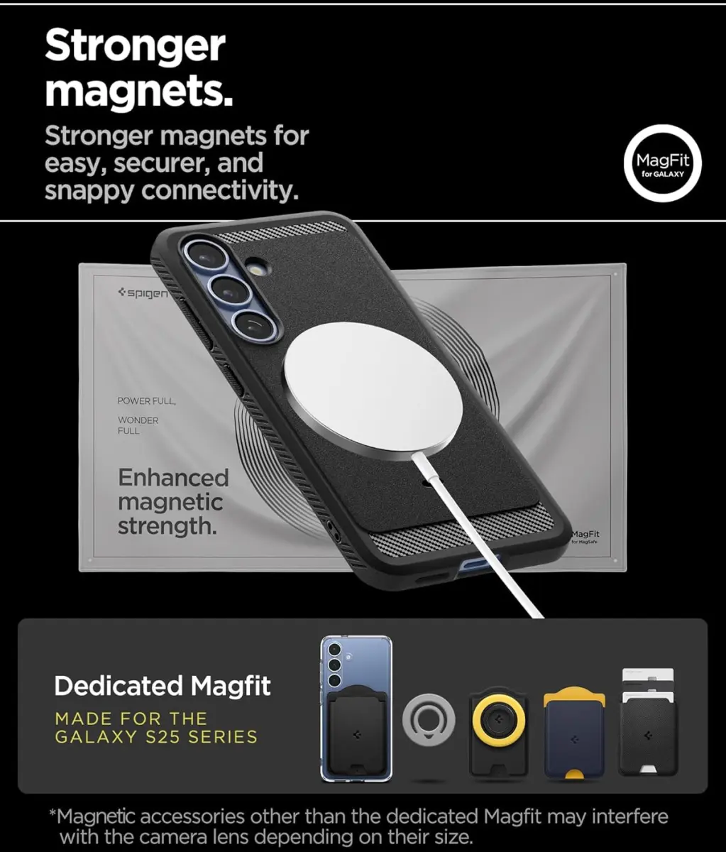 Spigen Rugged Armor MagFit Samsung Galaxy S25 Plus Hoesje Matte Zwart afbeelding 7
