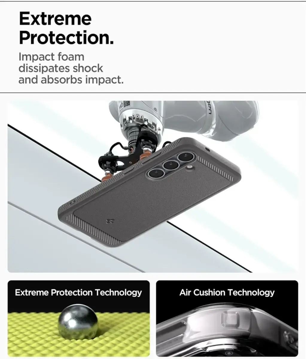 Spigen Rugged Armor MagFit Samsung Galaxy S25 Plus Hoesje Marmer Grijs afbeelding 4