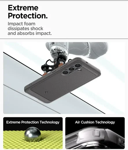 Spigen Rugged Armor MagFit Samsung Galaxy S25 Plus Hoesje Marmer Grijs afbeelding 4