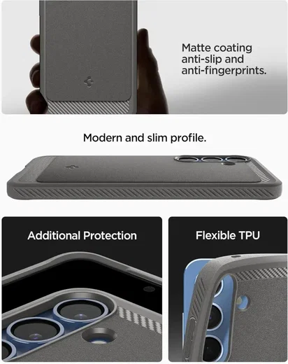Spigen Rugged Armor MagFit Samsung Galaxy S25 Plus Hoesje Marmer Grijs afbeelding 5
