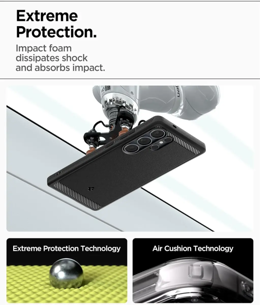 Spigen Rugged Armor MagFit Samsung Galaxy S25 Ultra Hoesje Matte Zwart afbeelding 3
