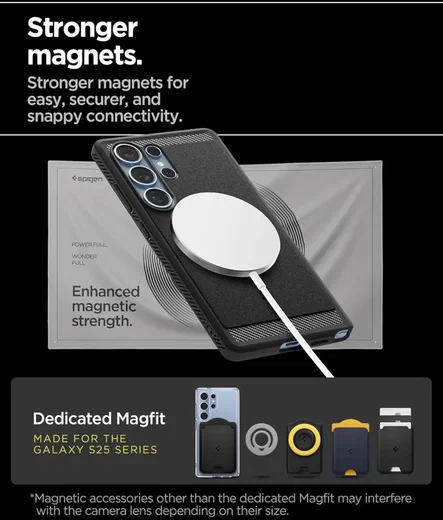 Spigen Rugged Armor MagFit Samsung Galaxy S25 Ultra Hoesje Matte Zwart afbeelding 6