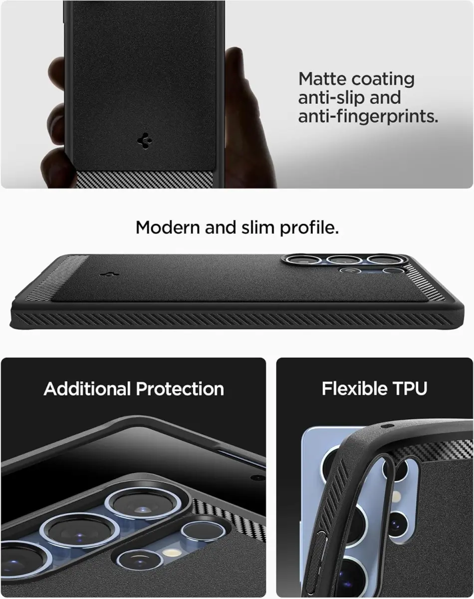 Spigen Rugged Armor MagFit Samsung Galaxy S25 Ultra Hoesje Matte Zwart afbeelding 7