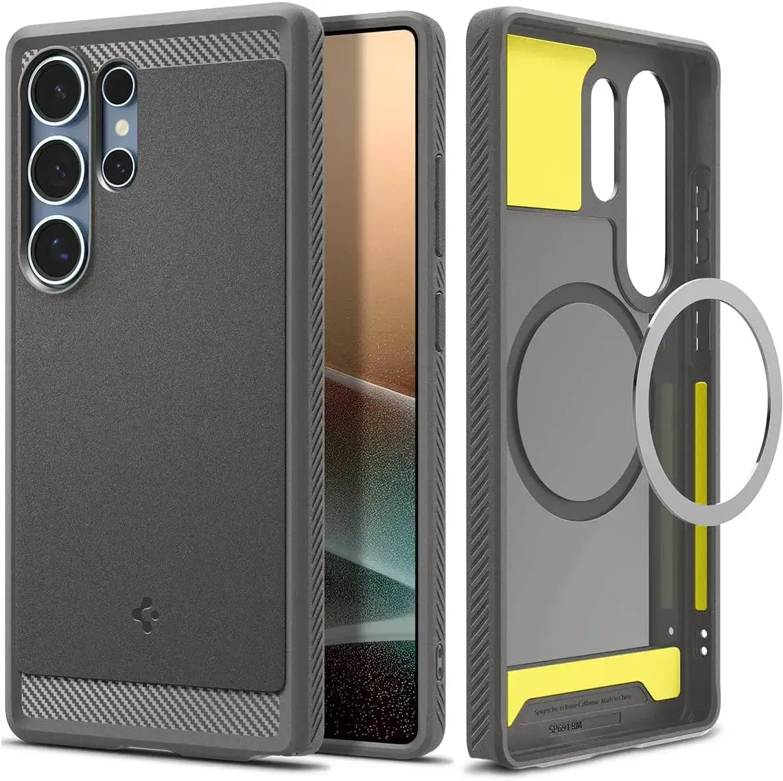 Spigen Rugged Armor MagFit Samsung Galaxy S25 Ultra Hoesje Grijs afbeelding 1
