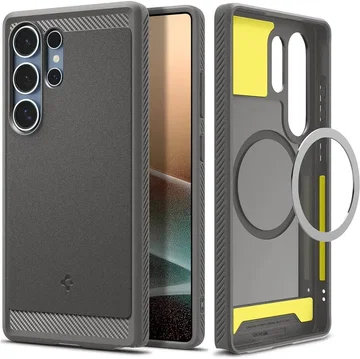 Spigen Rugged Armor MagFit Samsung Galaxy S25 Ultra Hoesje Grijs