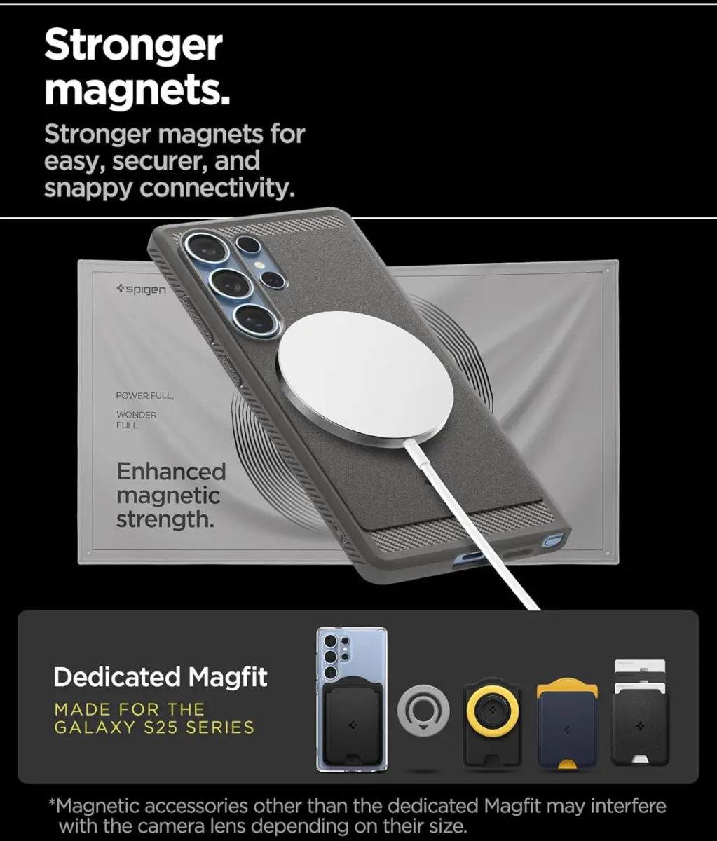 Spigen Rugged Armor MagFit Samsung Galaxy S25 Ultra Hoesje Grijs afbeelding 6