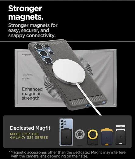 Spigen Rugged Armor MagFit Samsung Galaxy S25 Ultra Hoesje Grijs afbeelding 6