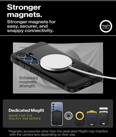 Spigen Tough Armor MagFit Samsung Galaxy S25 Hoesje Back Cover Zwart afbeelding 5