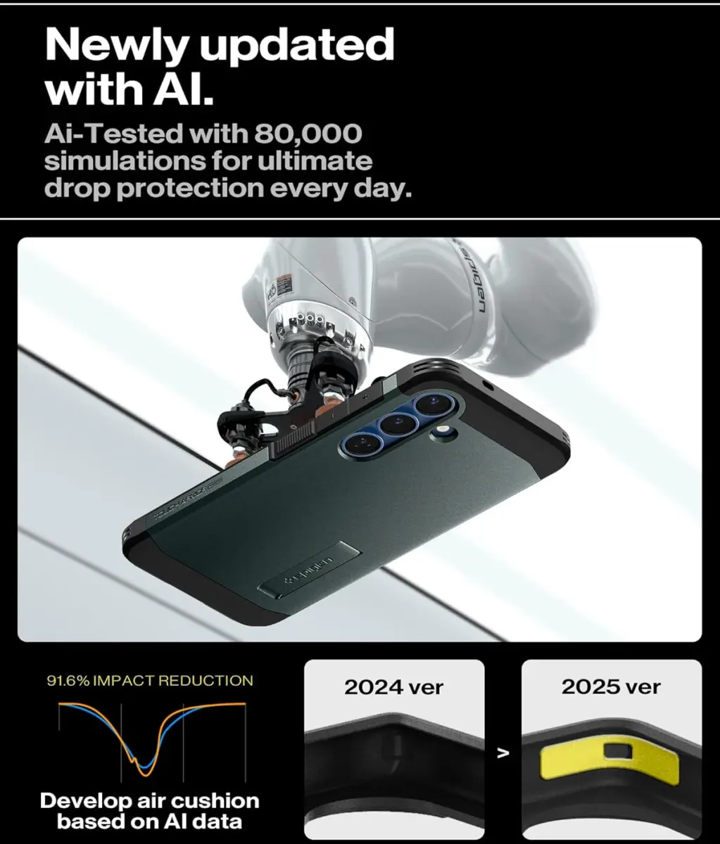 Spigen Tough Armor MagFit Samsung Galaxy S25 Hoesje Back Cover Groen afbeelding 4