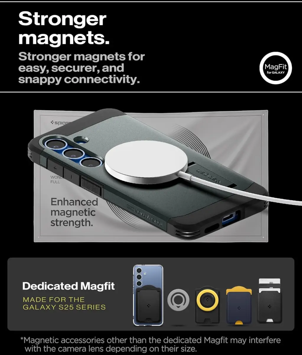 Spigen Tough Armor MagFit Samsung Galaxy S25 Hoesje Back Cover Groen afbeelding 7