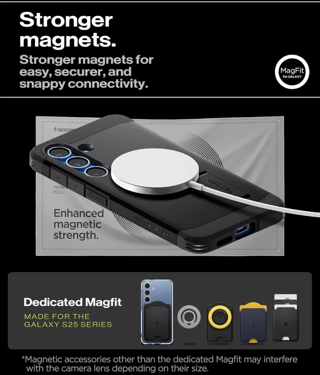 Spigen Tough Armor MagFit Samsung Galaxy S25 Plus Hoesje Zwart afbeelding 5