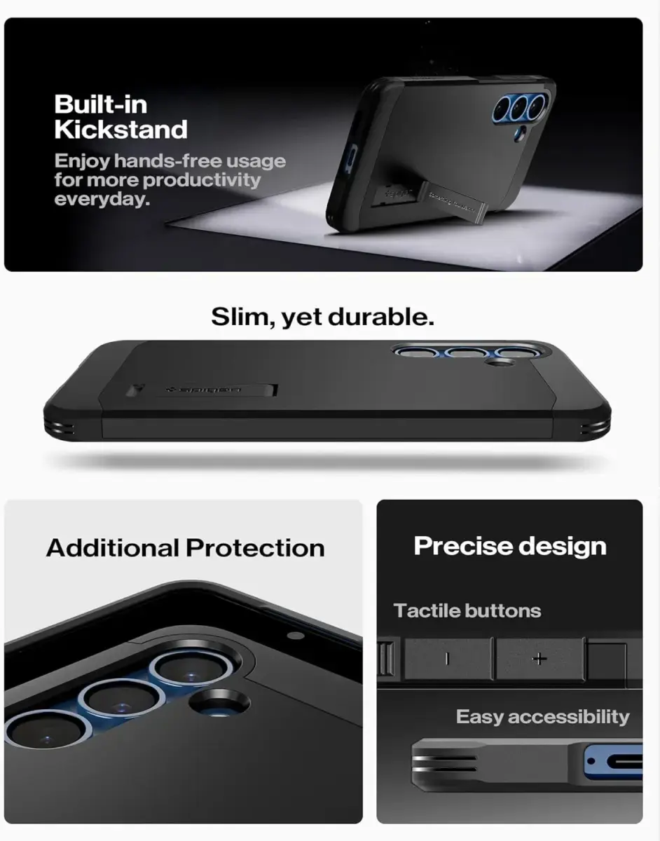 Spigen Tough Armor MagFit Samsung Galaxy S25 Plus Hoesje Zwart afbeelding 7