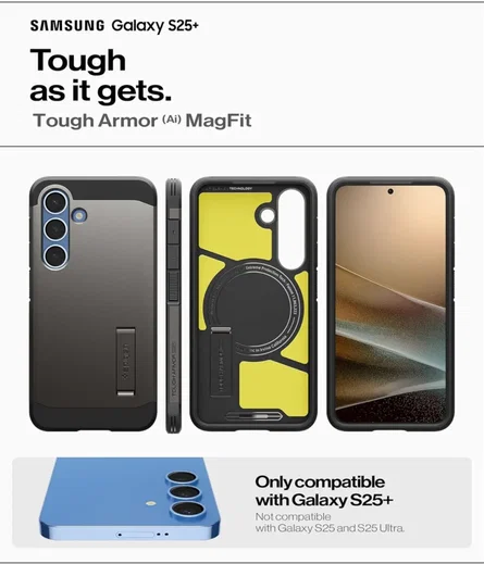 Spigen Tough Armor MagFit Samsung Galaxy S25 Plus Hoesje Gunmetal afbeelding 3