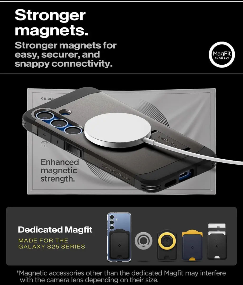 Spigen Tough Armor MagFit Samsung Galaxy S25 Plus Hoesje Gunmetal afbeelding 4