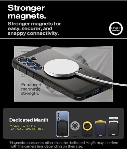 Spigen Tough Armor MagFit Samsung Galaxy S25 Plus Hoesje Gunmetal afbeelding 4