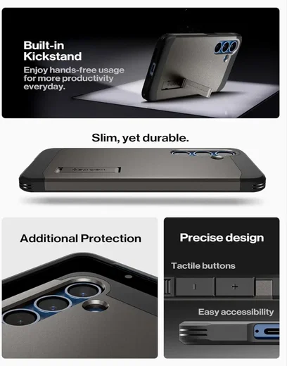 Spigen Tough Armor MagFit Samsung Galaxy S25 Plus Hoesje Gunmetal afbeelding 5