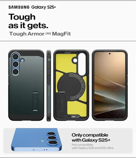Spigen Tough Armor MagFit Samsung Galaxy S25 Plus Hoesje Groen afbeelding 3