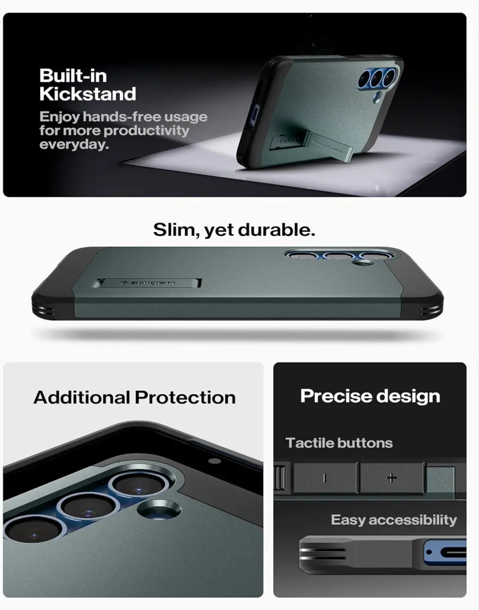 Spigen Tough Armor MagFit Samsung Galaxy S25 Plus Hoesje Groen afbeelding 6
