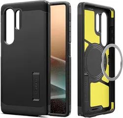 Spigen Tough Armor MagFit Samsung Galaxy S25 Ultra Hoesje Zwart afbeelding