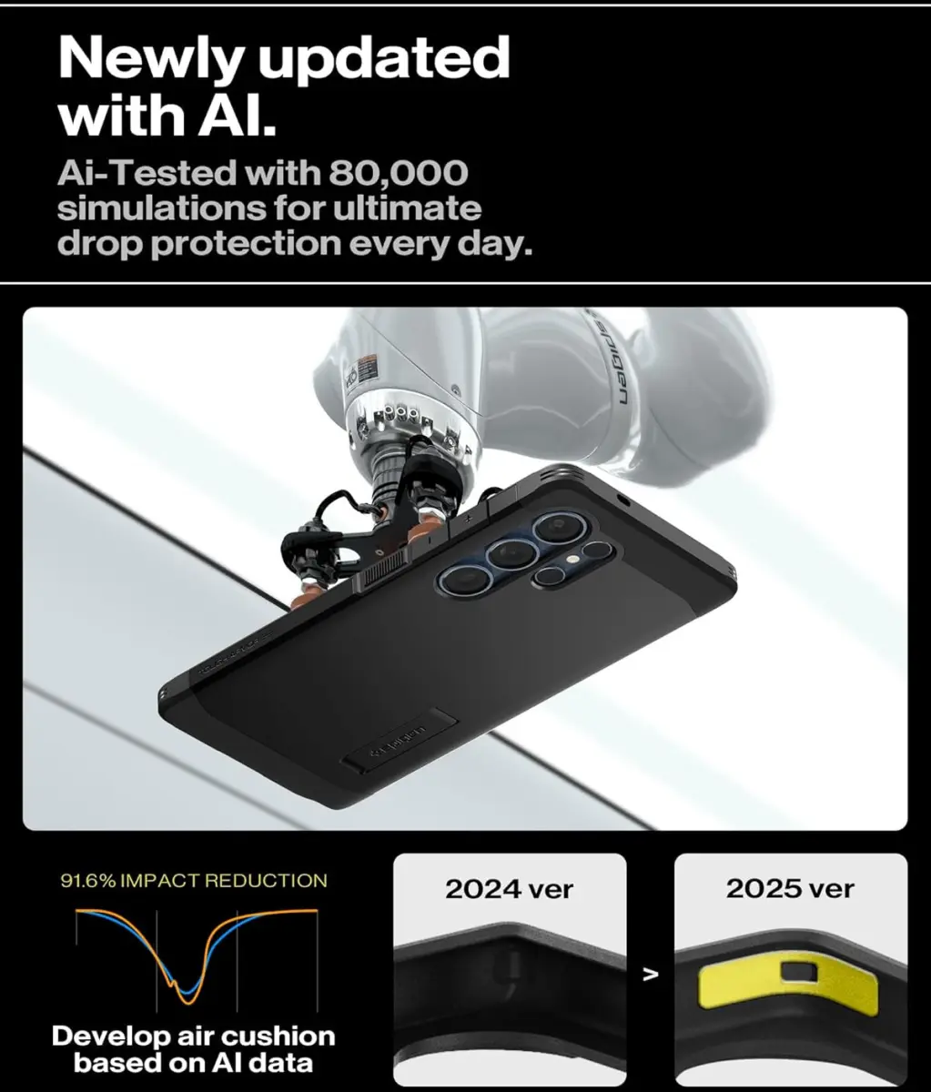 Spigen Tough Armor MagFit Samsung Galaxy S25 Ultra Hoesje Zwart afbeelding 5
