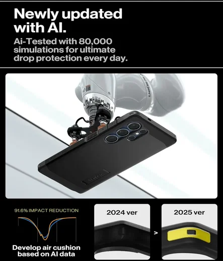 Spigen Tough Armor MagFit Samsung Galaxy S25 Ultra Hoesje Zwart afbeelding 5
