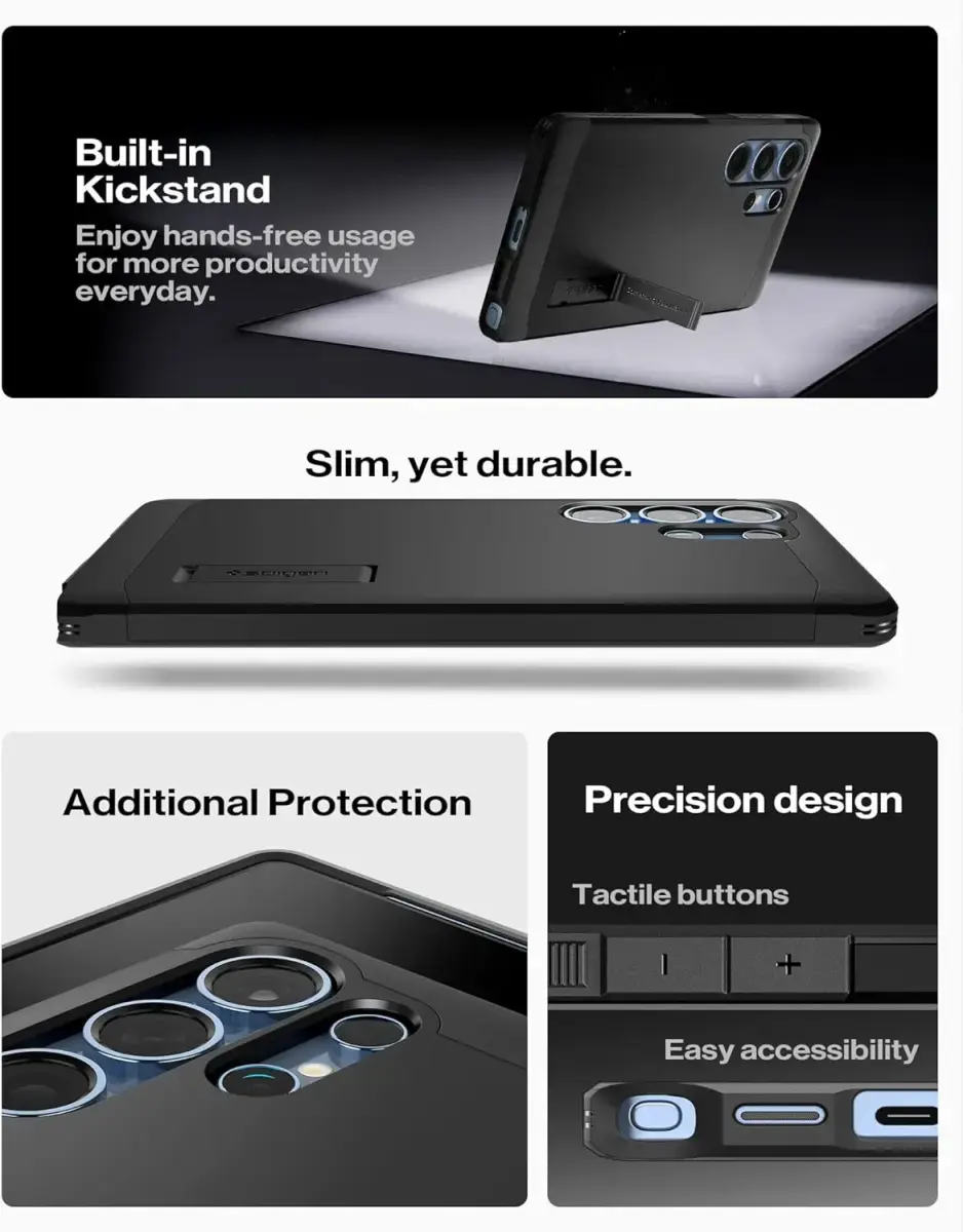 Spigen Tough Armor MagFit Samsung Galaxy S25 Ultra Hoesje Zwart afbeelding 7