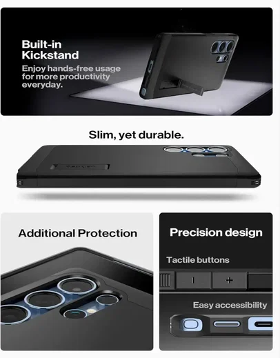 Spigen Tough Armor MagFit Samsung Galaxy S25 Ultra Hoesje Zwart afbeelding 7